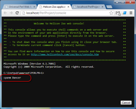 Perl Dancer installation