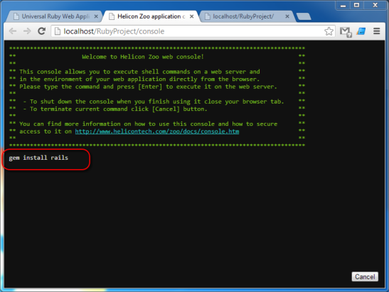 Ruby on Rails installation